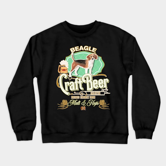 Beagle Gifts - Beer Dog lover Crewneck Sweatshirt by StudioElla